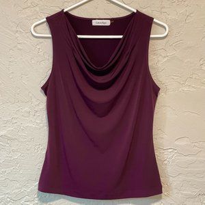 Calvin Klein Cowl Neck Sleeveless Women's Blouse, Size PS